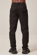 BUTTON DETAILING STREETWEAR CARGO PANTS-BLACK